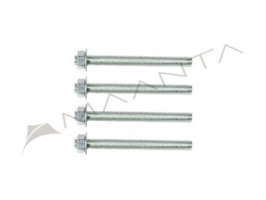 Set of 4 threaded rods M10 12 cm