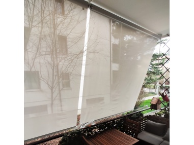 Outdoor Roller Shade Easy Roll 2.0 -- Custom sizes - Retractable screen with arms and hooks